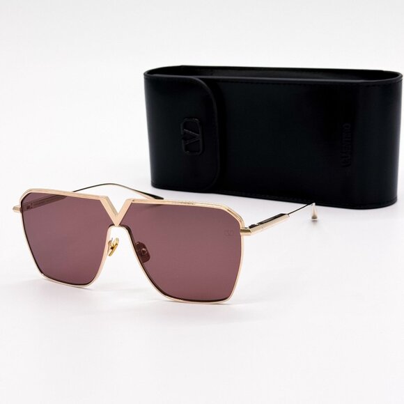 NEW VALENTINO SUNGLASSES UNISEX GOLD V-GOLDSHIELD VLS-137B EYEWEAR VALENTINO main image 6